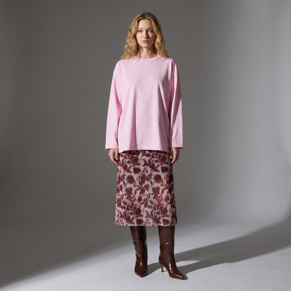 Pink Oversized Cotton Sweatshirt