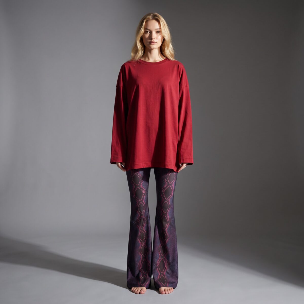 Burgundy Oversized Cotton Sweatshirt